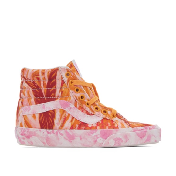 NWT Vans X Collina Strada Sk8 Hi Sneakers, Pink & Orange, Mens Sz 10, Wm Sz 11.5 - Picture 4 of 13